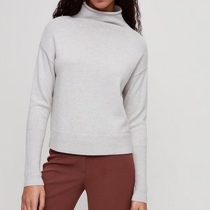 Aritzia Wilfred Cyprie Gray Wool Mock Neck Sweater